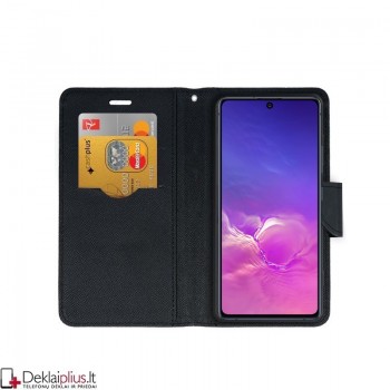 Telone atverčiamas dėklas su skyreliais - juodas (GALAXY S10 LITE) Telone atverčiamas dėklas su skyreliais - juodas (GALAXY S10 LITE)